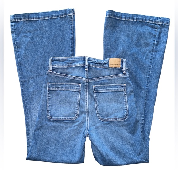 American Eagle Super High Rise Flare Jeans Womens 4 R Regular Stretch Y2K Style - Picture 5 of 15